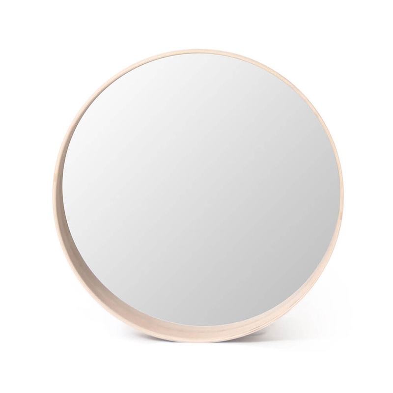 Miroir rond Otway avec tagre incurve (70x9cm)